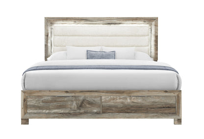 Callie - 5 Piece Queen Bedroom Set (Bed, Dresser & Mirror, Nightstand, Chest) - Brown