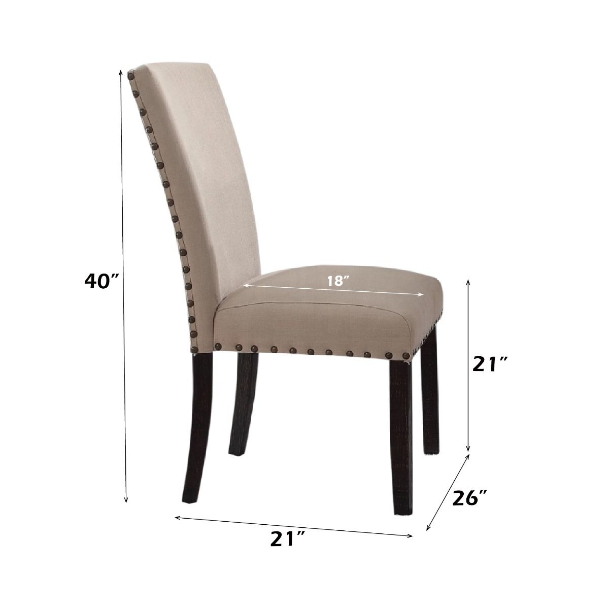 Nolan - Side Chair (Set of 2) - Linen & Salvage Dark Oak