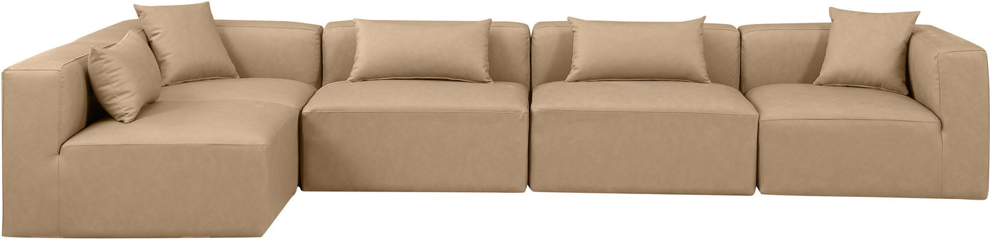 Cube - 5 Piece Modular Sectional - Tan