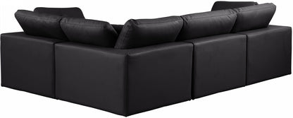Comfy - 4 Piece Faux Leather Modular Sectional