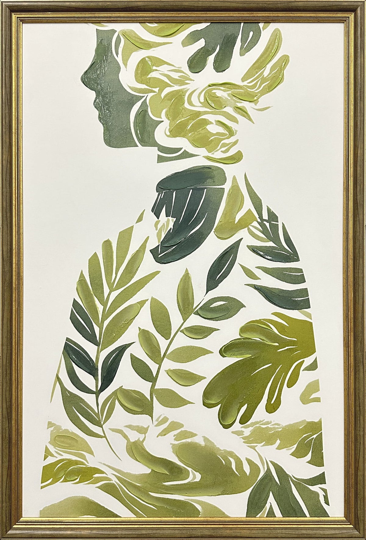 Sylvan Silhouette - 24 X 35 - Hand-Embellished Canvas In Frame - Green