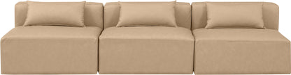 Cube - Modular 3 Piece Armless Sofa - Tan