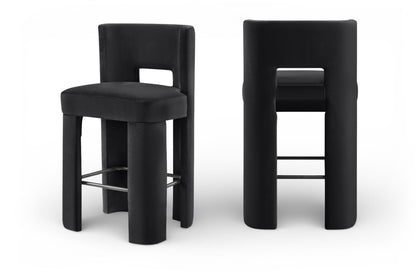 Zuno - Velvet Performance Fabric Upholstered Bar Stool (Set of 2)