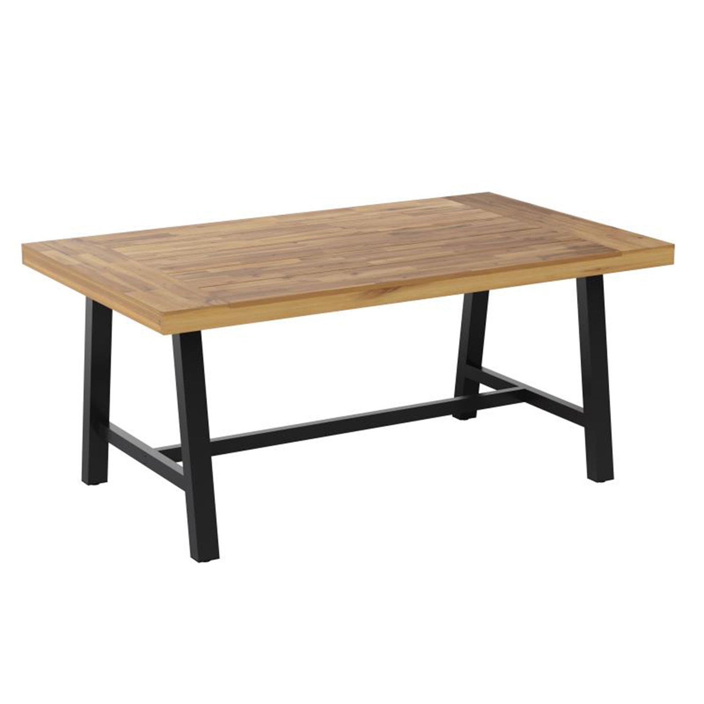 Flash Furniture - Acacia Wood Patio Table - Natural / Black