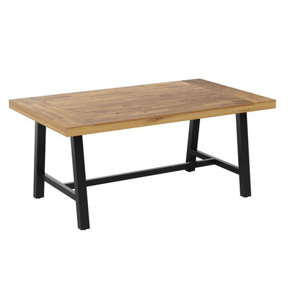 Flash Furniture - Acacia Wood Patio Table - Natural / Black