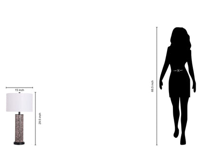 "Serpent Elegance" Faux Leather Table Lamp With Metal Base (Set of 2) - Snake Skin / Asb