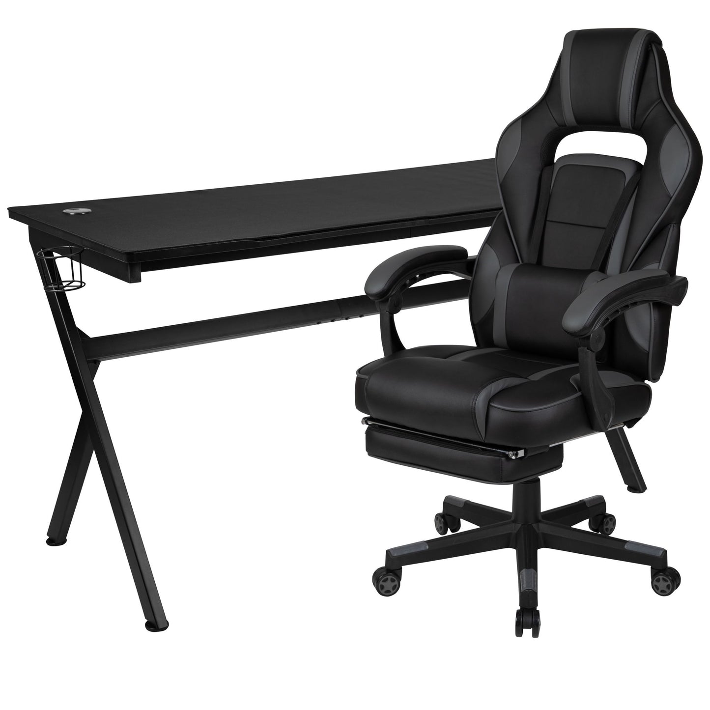 Flash Furniture - Gaming Chair & Desk Combo - Gray