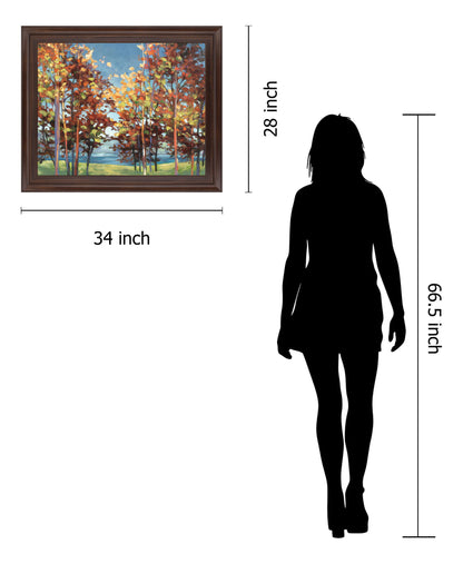 Vivid Grove - 28" x 34" Framed Wall Art - Dark Brown
