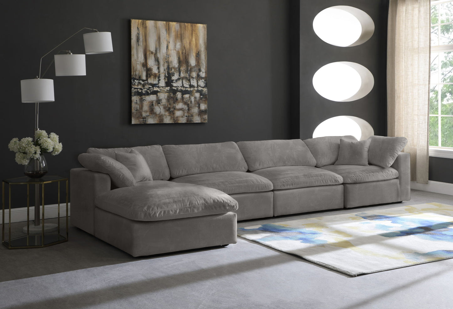 Cozy - 5 Piece Modular Sectional With Chaise
