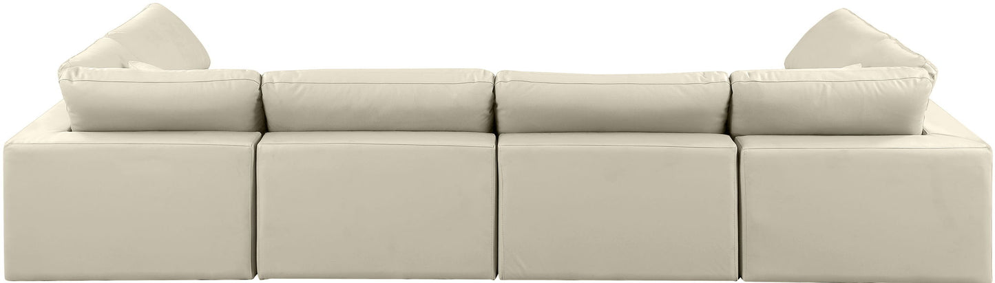 Comfy - 6 Piece Faux Leather Modular Armless Sectional