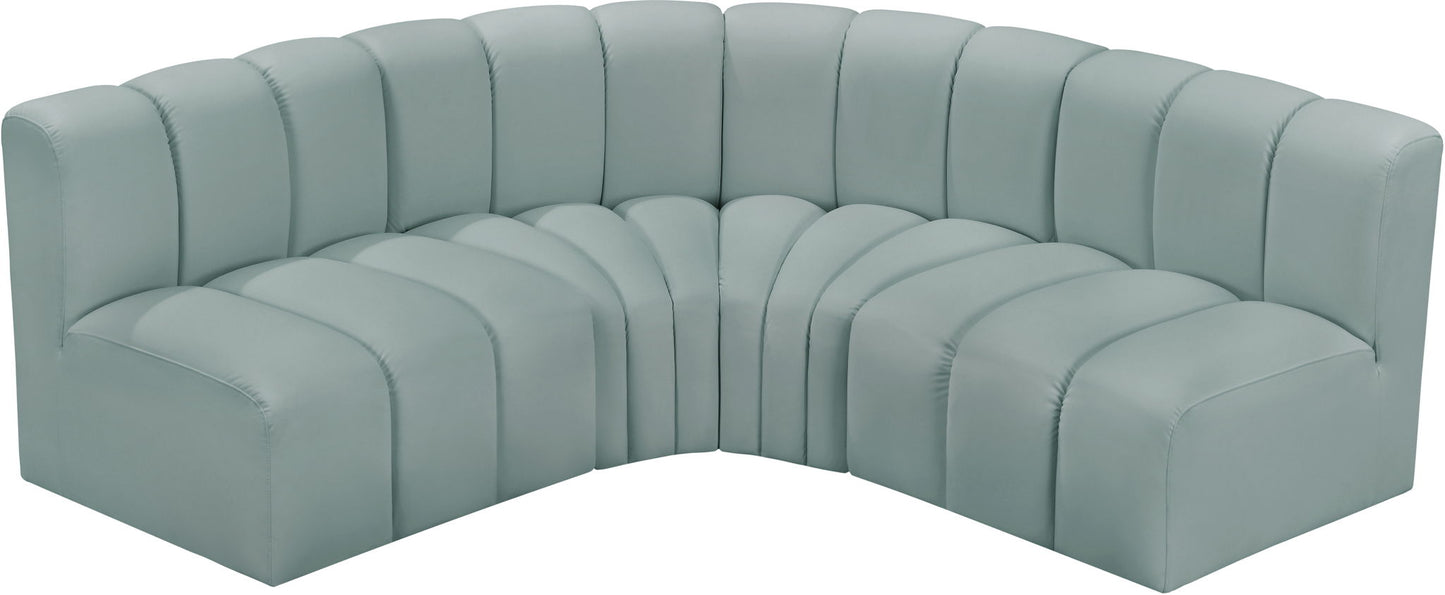Arc - Faux Leather 4 Piece Corner Modular Sofa