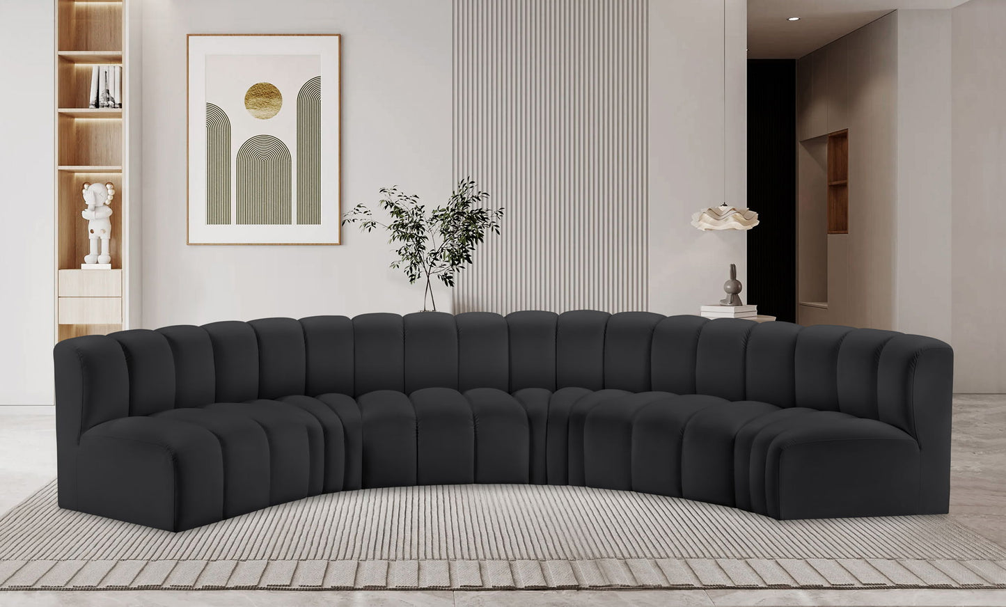 Arc - Faux Leather 6 Piece U-Shaped Modular Sofa