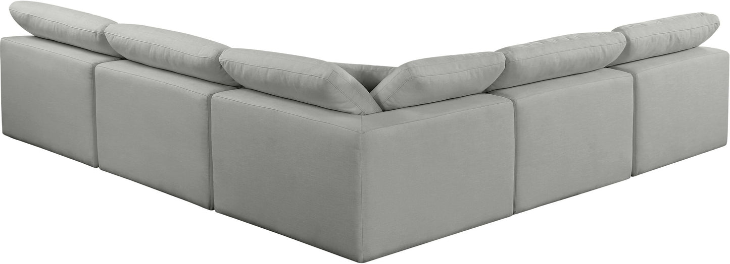 Comfy - 5 Piece Linen Modular Corner Armless Sectional