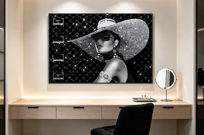 Couture After Dark - 47 X 32 - Gloss With Foil & Rocks In Frame - Black