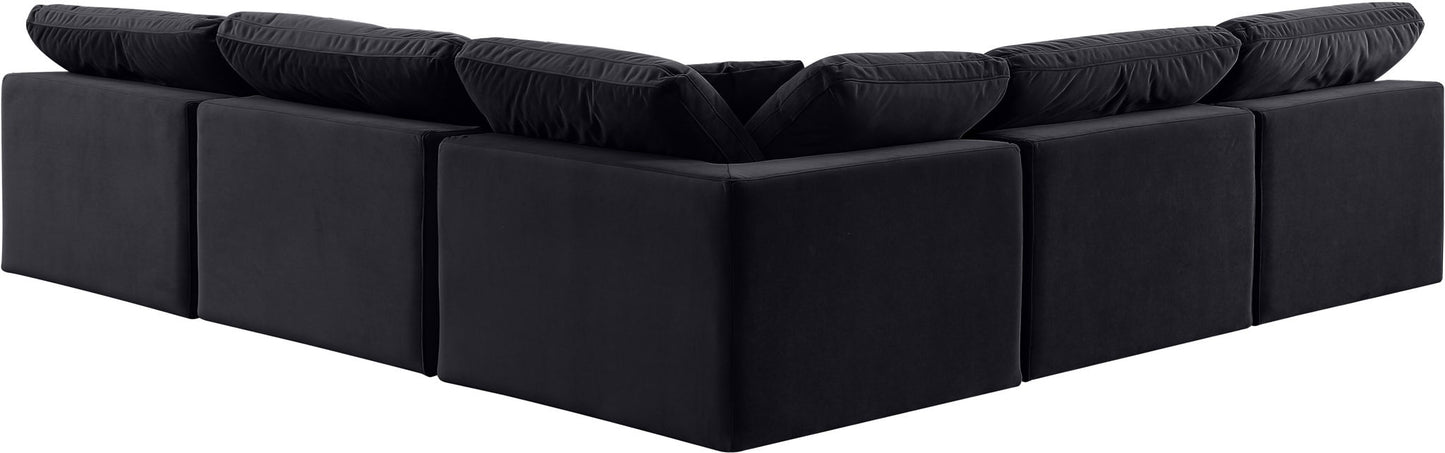 Comfy - 5 Piece Velvet Modular Corner Armless Sectional