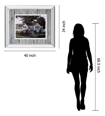 The Counrty Inn By Saunders B. Mirrored Frame - Green