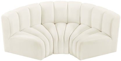 Arc - Velvet 3 Piece Modular U-Shaped Sofa