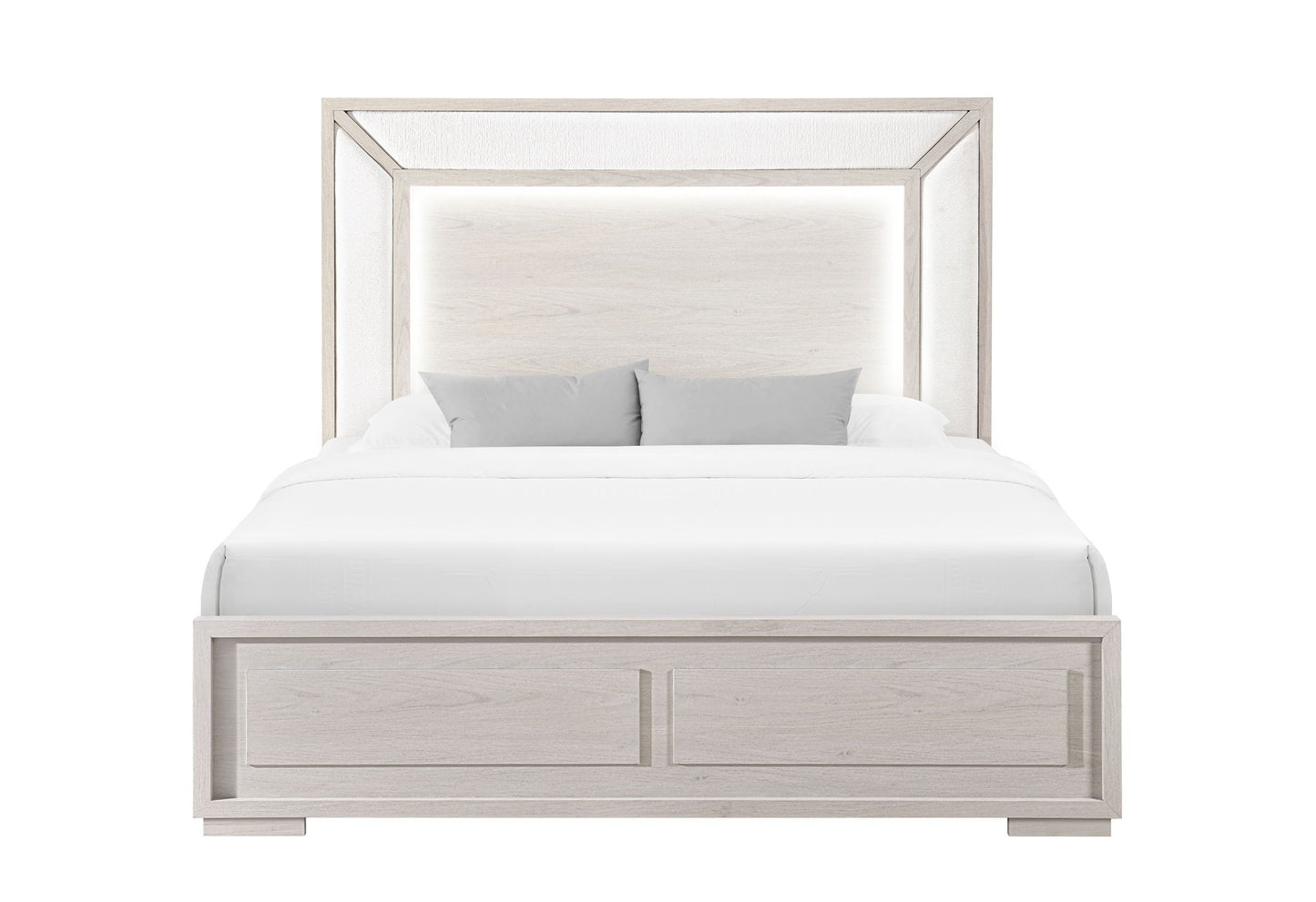 Clara - 5 Piece King Bedroom Set (Bed, Dresser & Mirror, Nightstand, Chest) - Beige