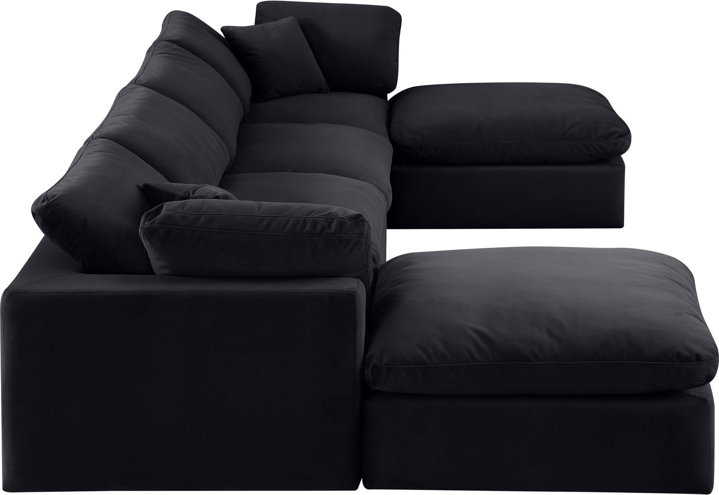 Comfy - 6 Piece Velvet Modular Double Chaise Sectional