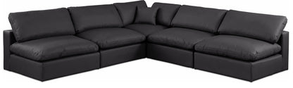 Comfy - 5 Piece Faux Leather Modular Corner Armless Sectional