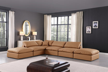 Comfy - 6 Piece Faux Leather Modular Sectional