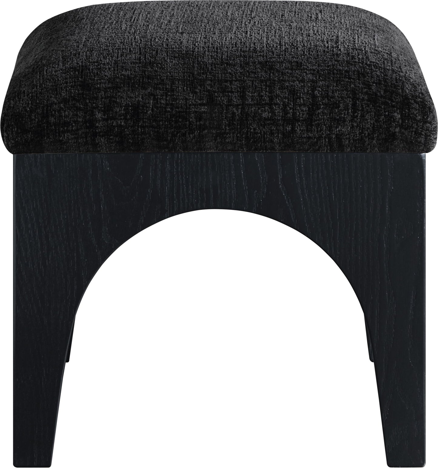 Lawson - Chenille Fabric Ottoman - Black Base