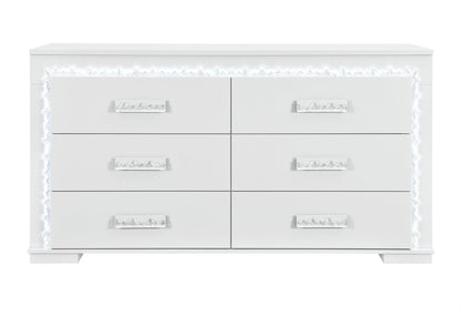 Naomi - 4 Piece Bedroom Set (King Bed, Dresser, Mirror, Nightstand) - Silver Marble