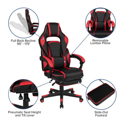 Flash Furniture - Gaming Chair & Desk Combo - Red