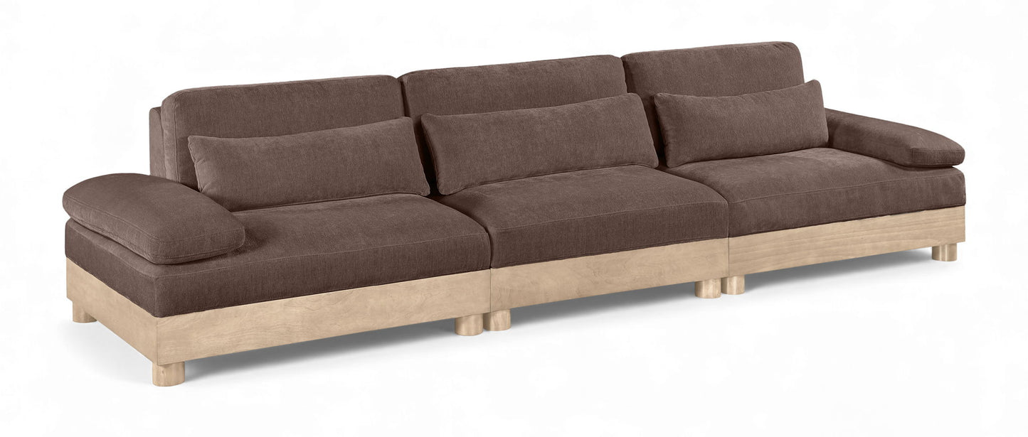 Turin - Chenille Fabric Upholstered Modular Sectional - Brown