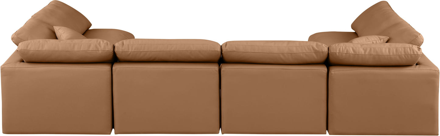 Indulge - Faux Leather 6 Piece Modular U-Shaped Sectional