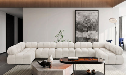 Ames - 7 Piece Boucle Fabric Modular Sectional