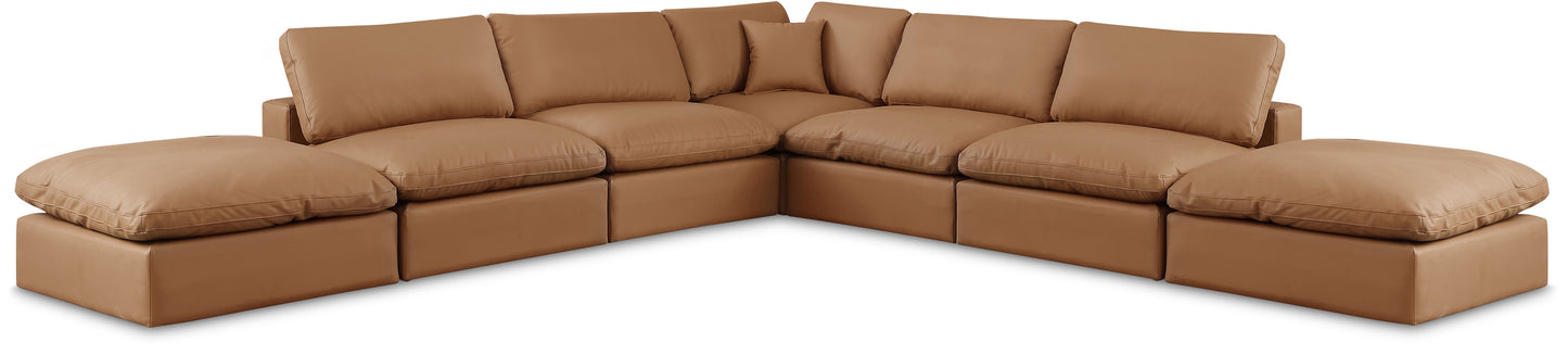 Comfy - 7 Piece Faux Leather Modular Corner Sectional