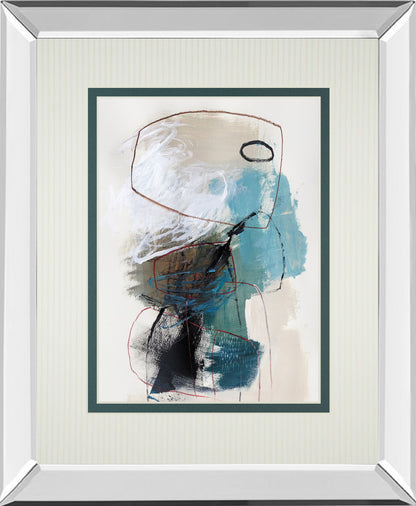 In The Middle I By Barnes Mirrored Frame - Beige