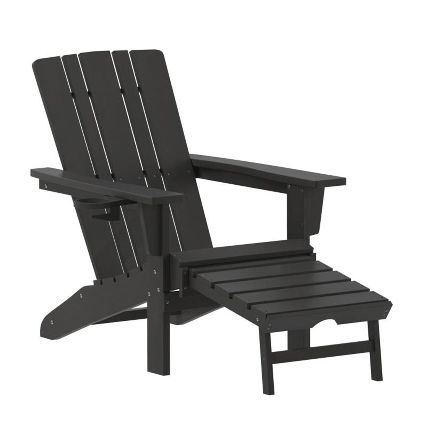 Flash Furniture - Ottoman Chair-Cupholder - Black