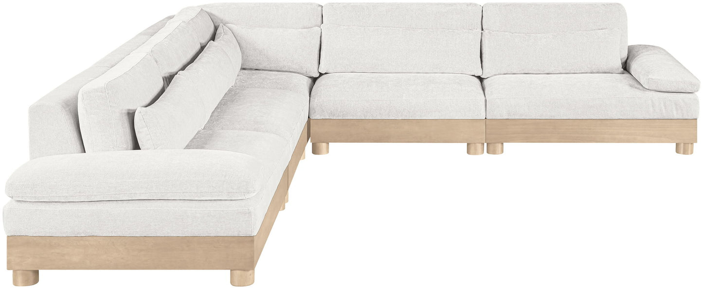 Turin - Chenille Fabric Upholstered Modular Sectional - White