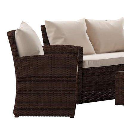 Flash Furniture - 4 Piece Patio Set - Brown / Beige