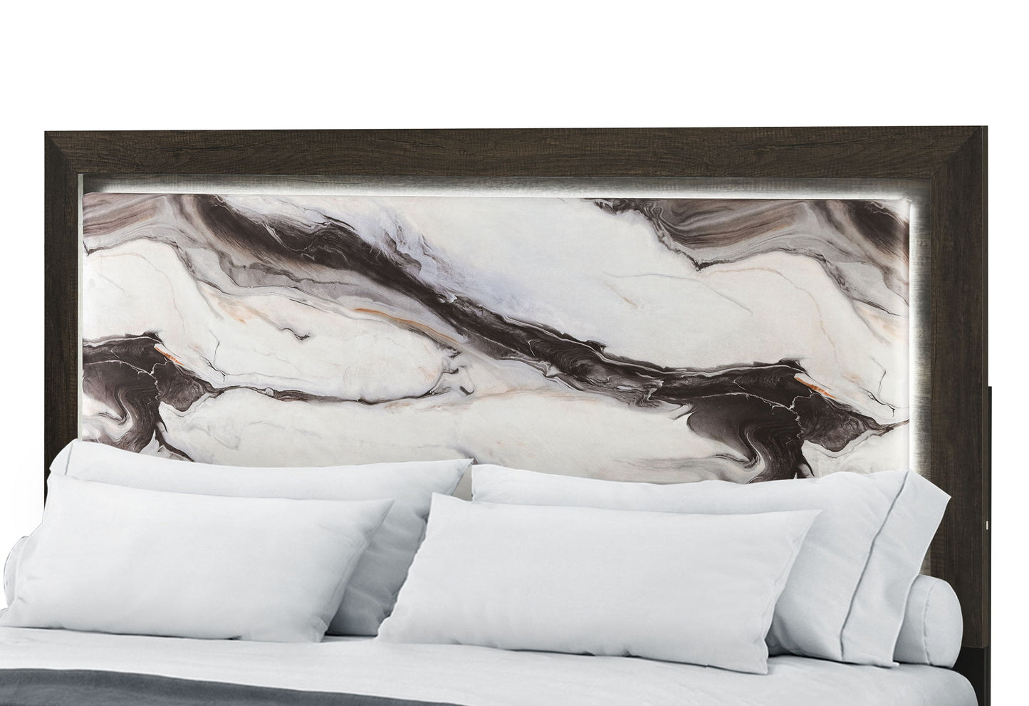 Harmony - Queen Bed With LED - Dark Brown