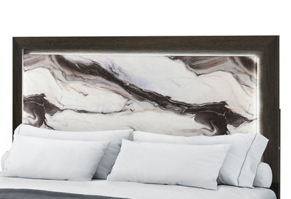 Harmony - Full Bed With LED - Dark Brown