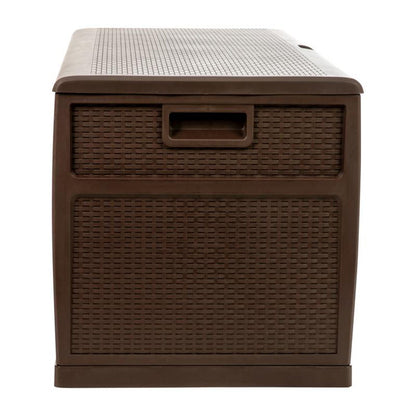 Flash Furniture - 120 Gal Plastic Deck Box - Brown