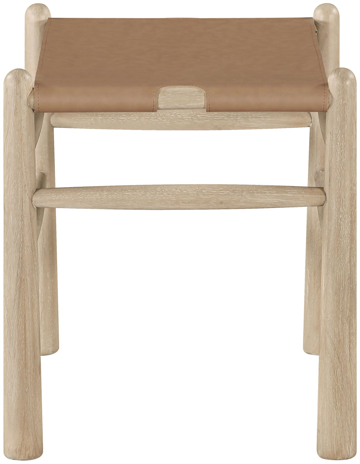 Santos - Faux Leather Upholstered Bench - Natural Frame