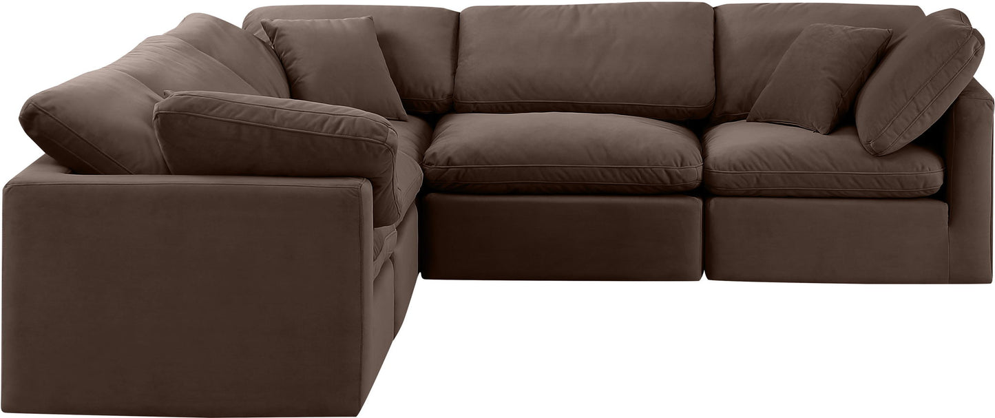 Indulge - Velvet 5 Piece Modular Corner Sectional