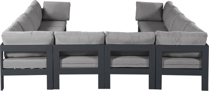 Nizuc - Outdoor Patio 10 Piece Modular Sectional With Gray Frame