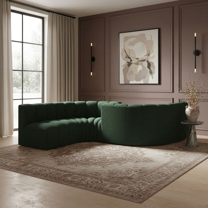 Arc - Boucle Fabric 6 Piece Modular Sofa - Black