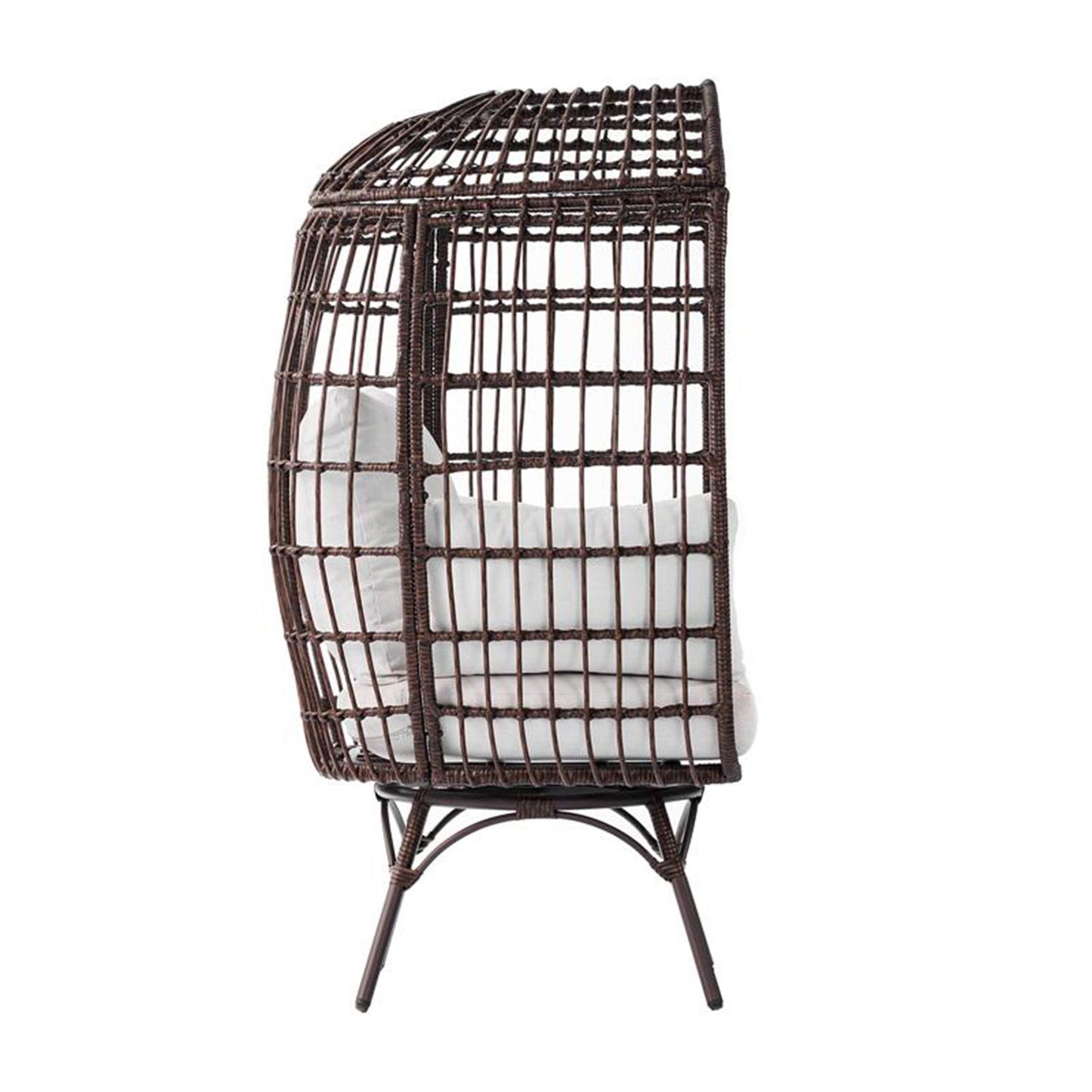 Flash Furniture - Zola Commercial Indoor / Outdoor Oversized Wicker Egg Swivel Lounge Chair - Brown / Cream