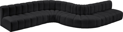 Arc - Faux Leather 8 Piece Curved Modular Sofa