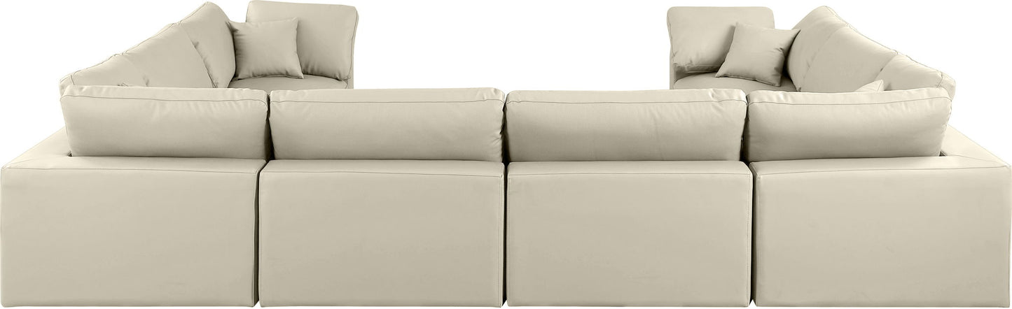 Comfy - 8 Piece Faux Leather Modular Sectional