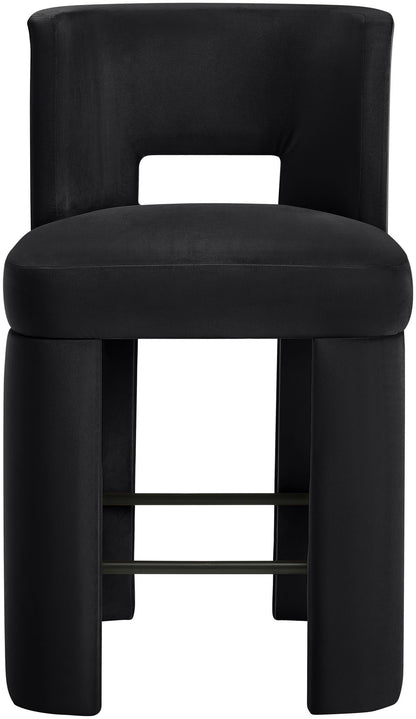 Zuno - Velvet Performance Fabric Upholstered Counter Stool (Set of 2)