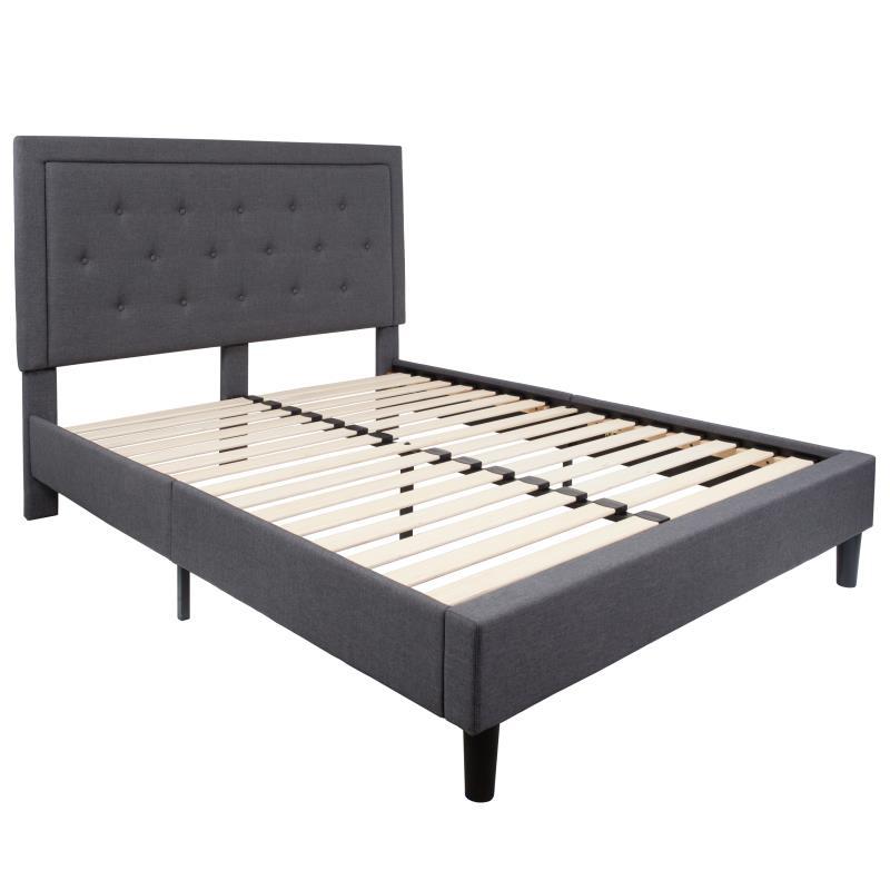 Flash Furniture - Queen Size Roxbury Platform Bed Frame - Dark Gray