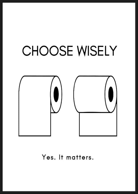 "DecisIVe Humor" Canvas In Frame - Black / White