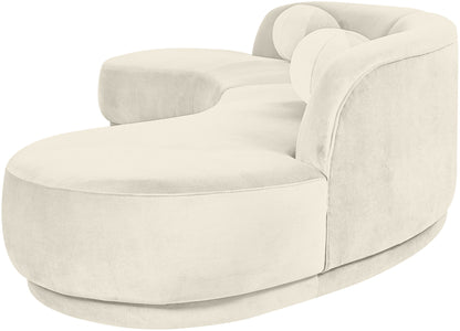 Avra - 146" Velvet Performance Fabric Upholstered Sectional